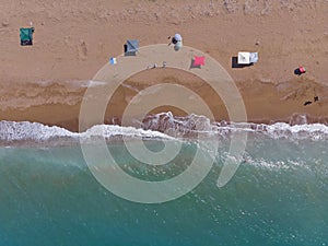 Sandy beach from above, Peloponess - Greece.