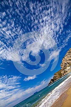 Sandy beach along the coast