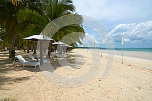 Sandy beach at Bantayan Island, Philippines photo