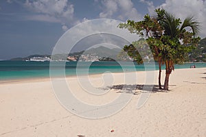 Sandy beach and bay. St. George`s, Grenada