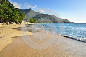 Sandy beach Beau Vallon, Mahe, SEYCHELLES