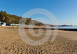 Sandy beach Bournemouth coast Dorset England UK