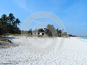 Sandy beach at Caribbean Sea in Varadero city in Cuba