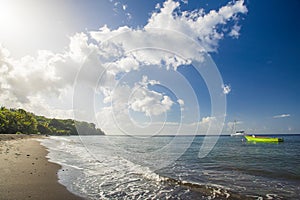 Sandy beach in the carribean sea