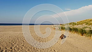 Sandy beach of Castlerock in Northern Ireland