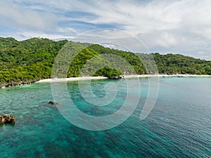 Sandy Beach in Cobrador Island. Romblon, Philippines. photo