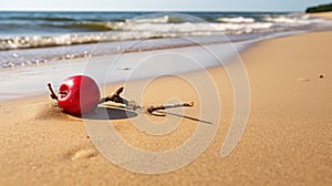 Sandy Beach Cranberry: A Captivating Photo Of A Red Apple