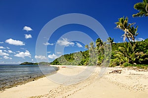 Sandy beach on Drawaqa Island, Yasawa Islands, Fiji