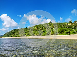 Sandy beach on Drawaqa Island, Yasawa Islands, Fiji