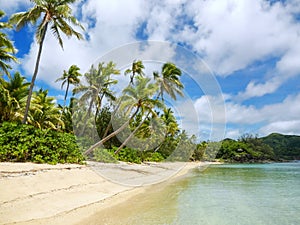 Sandy beach on Drawaqa Island, Yasawa Islands, Fiji