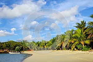 Sandy beach on Drawaqa Island, Yasawa Islands, Fiji