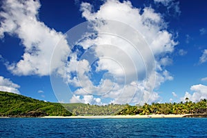 Sandy beach on Drawaqa Island, Yasawa Islands, Fiji