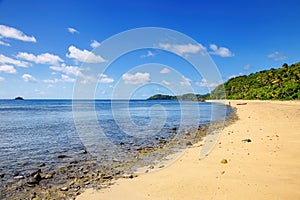 Sandy beach on Drawaqa Island, Yasawa Islands, Fiji