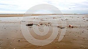 Sandy beach on the edge of La Manche at Sainte CÃ©cile Plage in Picardie photo