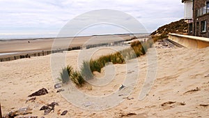 Sandy beach on the edge of La Manche at Sainte CÃ©cile Plage in Picardie photo