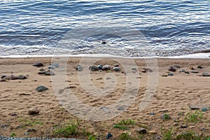 Sandy beach in the evening