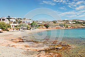 The sandy beach Fabrica in Syros, Greece photo