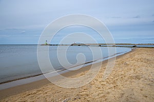 Sandy beach in Gorki Zachodnie on the Baltic Sea.