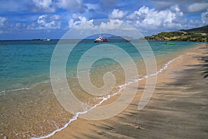 Sandy beach at Hillsborough Bay, Carriacou Island, Grenada