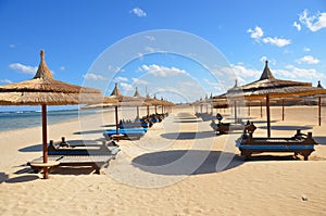 Sandy beach at hotel in Marsa Alam - Egypt photo