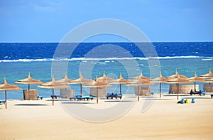 Sandy beach at hotel in Marsa Alam - Egypt photo