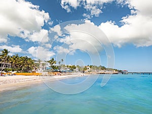 Sandy beach in Key West, Florida.