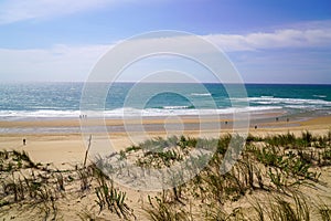 Sandy beach landscape of the Atlantic coast of France