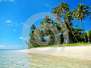 Sandy beach in Lavena village on Taveuni Island, Fiji