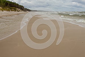 Sandy beach in Leba - Poland.