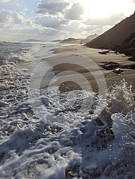Sandy beach in the morning in Tabarca