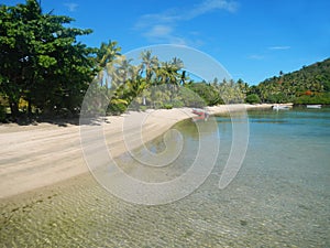 Sandy beach at Nananu-i-Ra island, Fiji