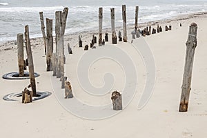 Sandy beach near Ustronie Morskie - Poland.