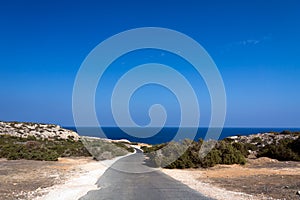 Sandy beach of Nissi Beach, on Cyprus island