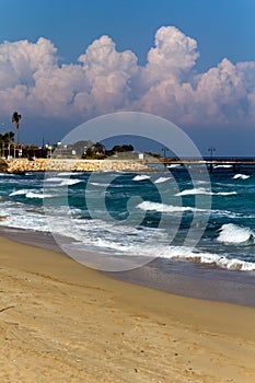 Sandy beach of Nissi Beach, on Cyprus island photo