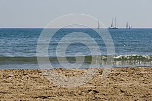 Sandy beach by ocean