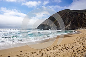 Sandy Beach on the Pacific Ocean coastline, California