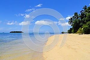 Sandy beach at Pangaimotu island near Tongatapu island in Tonga