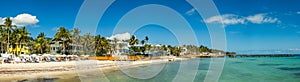 Sandy beach panorama in Key West, Florida.