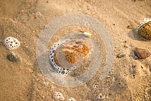 Sandy beach with pebbles