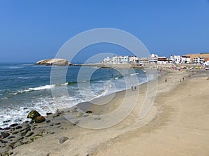 Sandy beach of Punta Hermosa in Peru photo