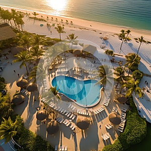 Sandy Beach Resort at Sunset: A Tropical Paradise