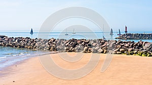 Sandy beach and sea in Ramsgate