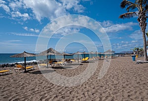 Sandy beach in Spain, Lanzarote island