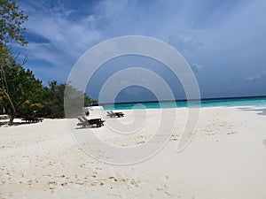 Sandy beach in a sunnyday photo