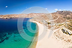 The sandy beach Vagia of Serifos island, Greece