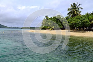 Sandy beach on Vavau island, Tonga photo