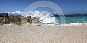 Waves crashing at beach