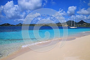 Sandy beach at White Island near Carriacou Island, Grenada