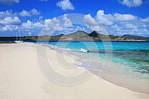 Sandy beach at White Island near Carriacou Island, Grenada