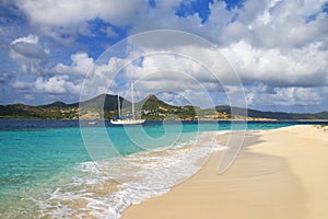 Sandy beach at White Island near Carriacou Island, Grenada